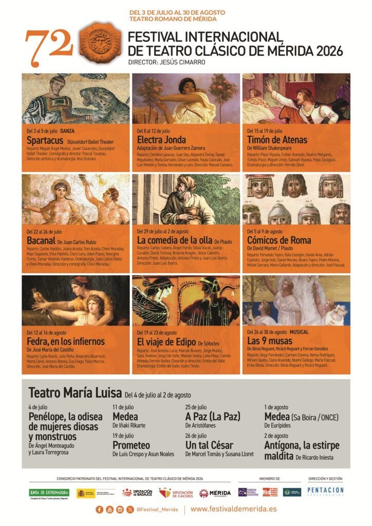 La 72ª edición del Festival Internacional de Teatro Clásico de Mérida ya tiene programación para 2026